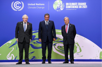 Réception du Chef du Gouvernement, M. Aziz Akhannouch, à l'ouverture des travaux de la 26ème  Conférence des Parties des Nations Unies sur le changement climatique (COP 26)