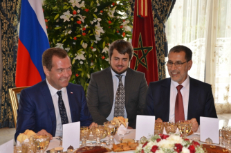 مأدبة الغذاء التي أقامها جلالة الملك محمد السادس نصره الله على شرف الوزير الأول الروسي