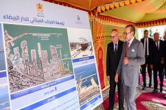 جلالة الملك يدشن ويزور عددا من المشاريع الكبرى المندرجة في إطار إعادة هيكلة وتطوير المركب المينائي للدار البيضاء