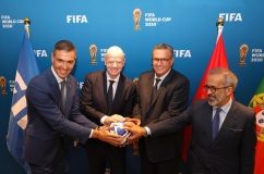 كأس العالم 2030، موضوع اجتماع جمع رئيس الحكومة، مع رئيس الاتحاد الدولي لكرة القدم، ورئيس الحكومة الإسبانية ووزير الشؤون الخارجية البرتغالي. 